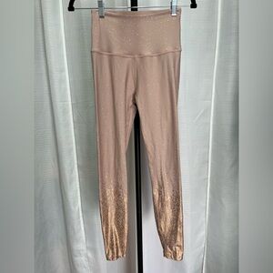 Beyond Yoga Ombré Alloy Metallic Pink and Gold Leggings | size medium